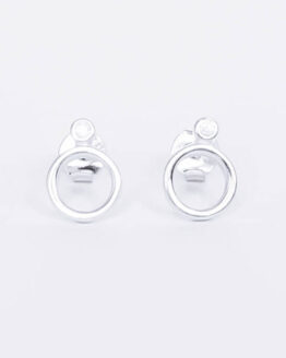 Silver circle earrings with zircon - GG Unique