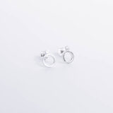 Silver circle earrings with zircon - GG Unique