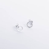 Silver circle earrings with zircon - GG Unique
