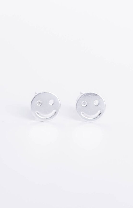 Minimal silver smile earrings