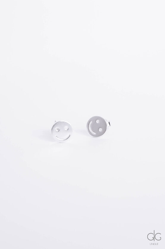 Minimal silver smile earrings