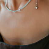 Light blue crystals star necklace - GG Unique
