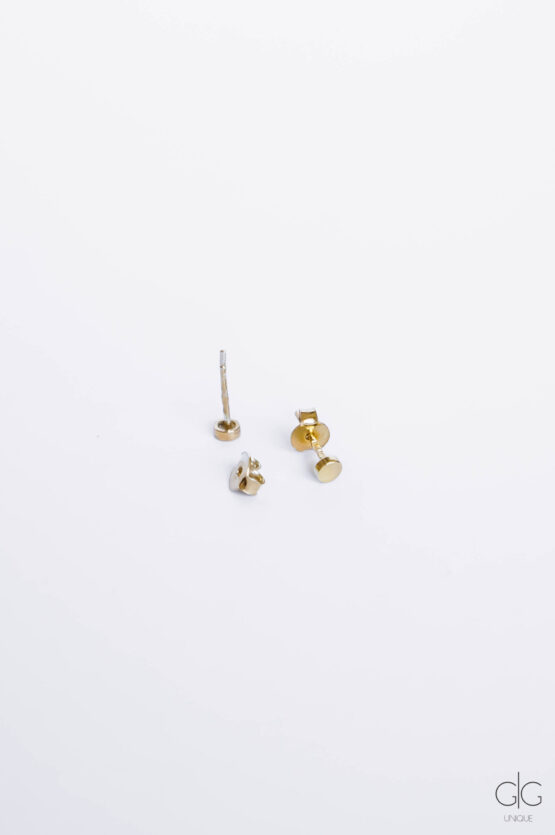 Gold-plated mini round earrings - GG Unique