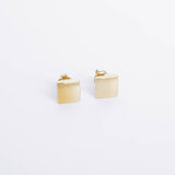 Gold-plated silver square earrings - GG Unique
