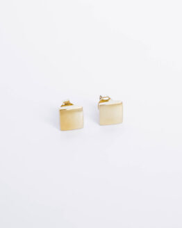 Gold-plated silver square earrings - GG Unique