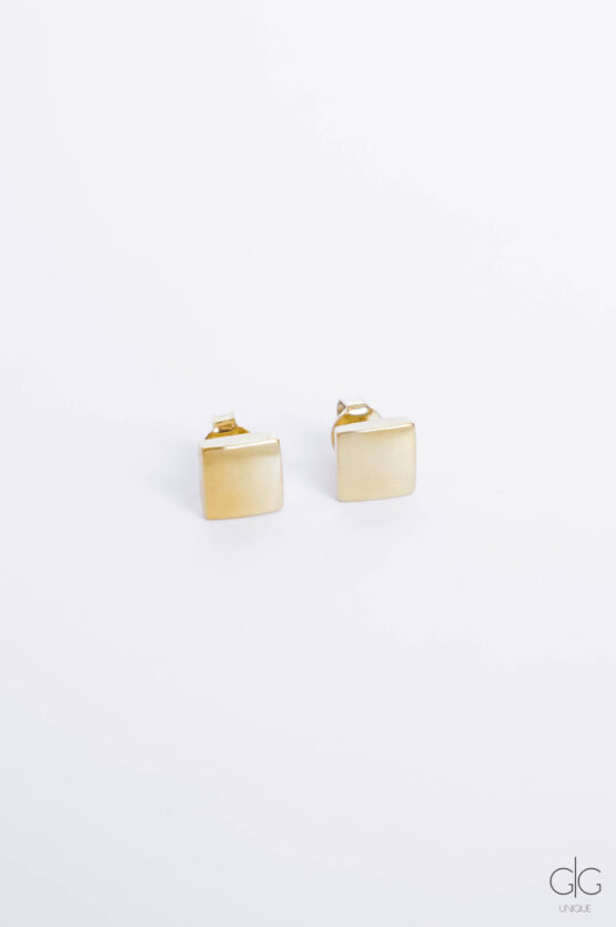 Gold-plated silver square earrings - GG Unique