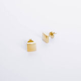 Gold-plated silver square earrings - GG Unique