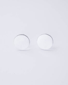 Minimal silver big disc earrings - GG Unique