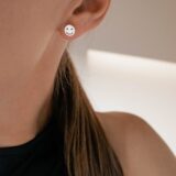 Minimal silver smile earrings