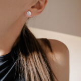 Minimal silver smile earrings