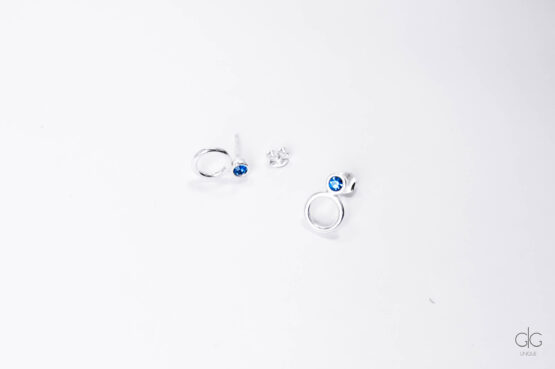 Colorful circle earrings with zircon