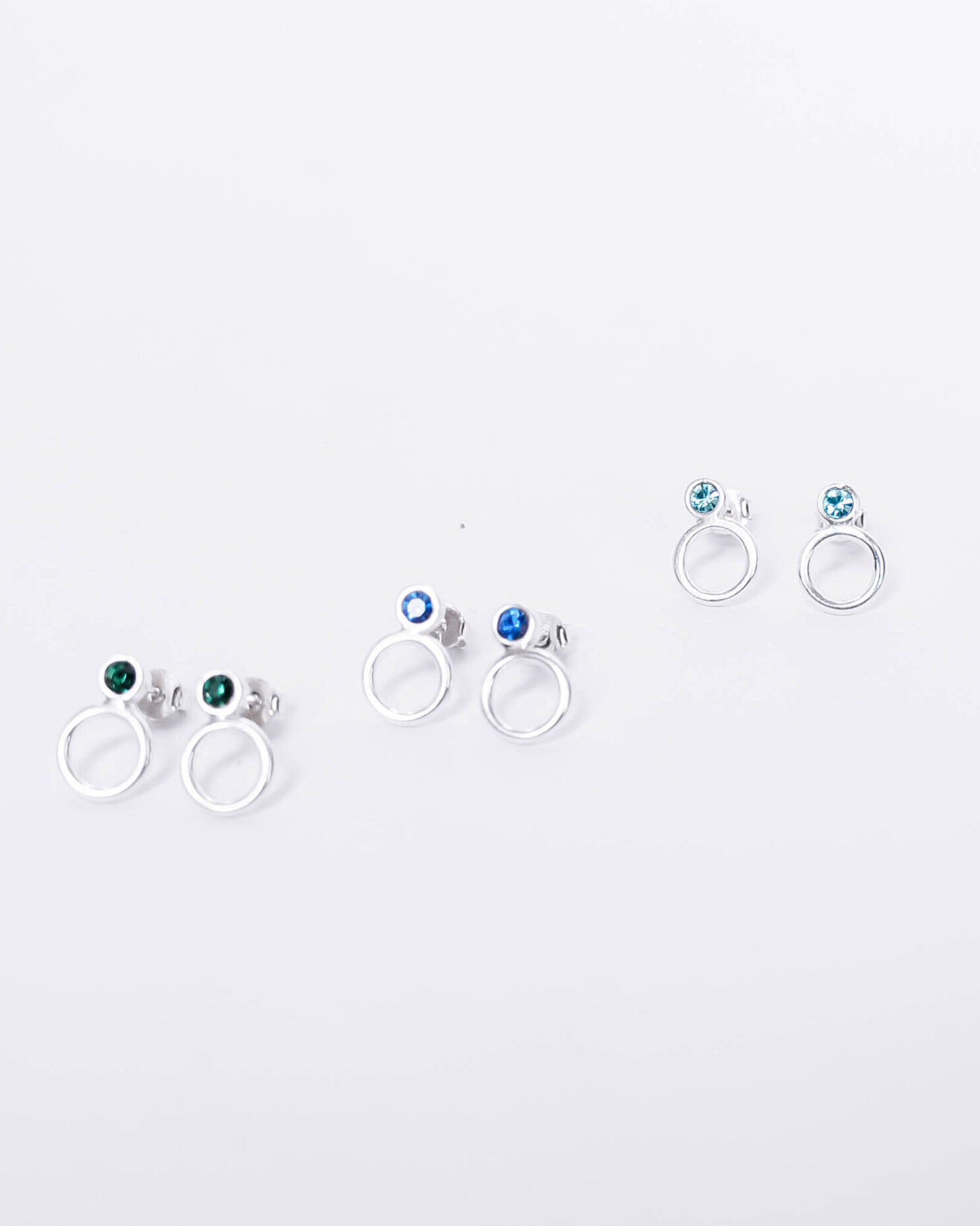 Colorful circle earrings with zircon