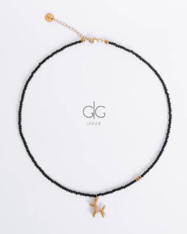 Black necklace with dog - GG Unique