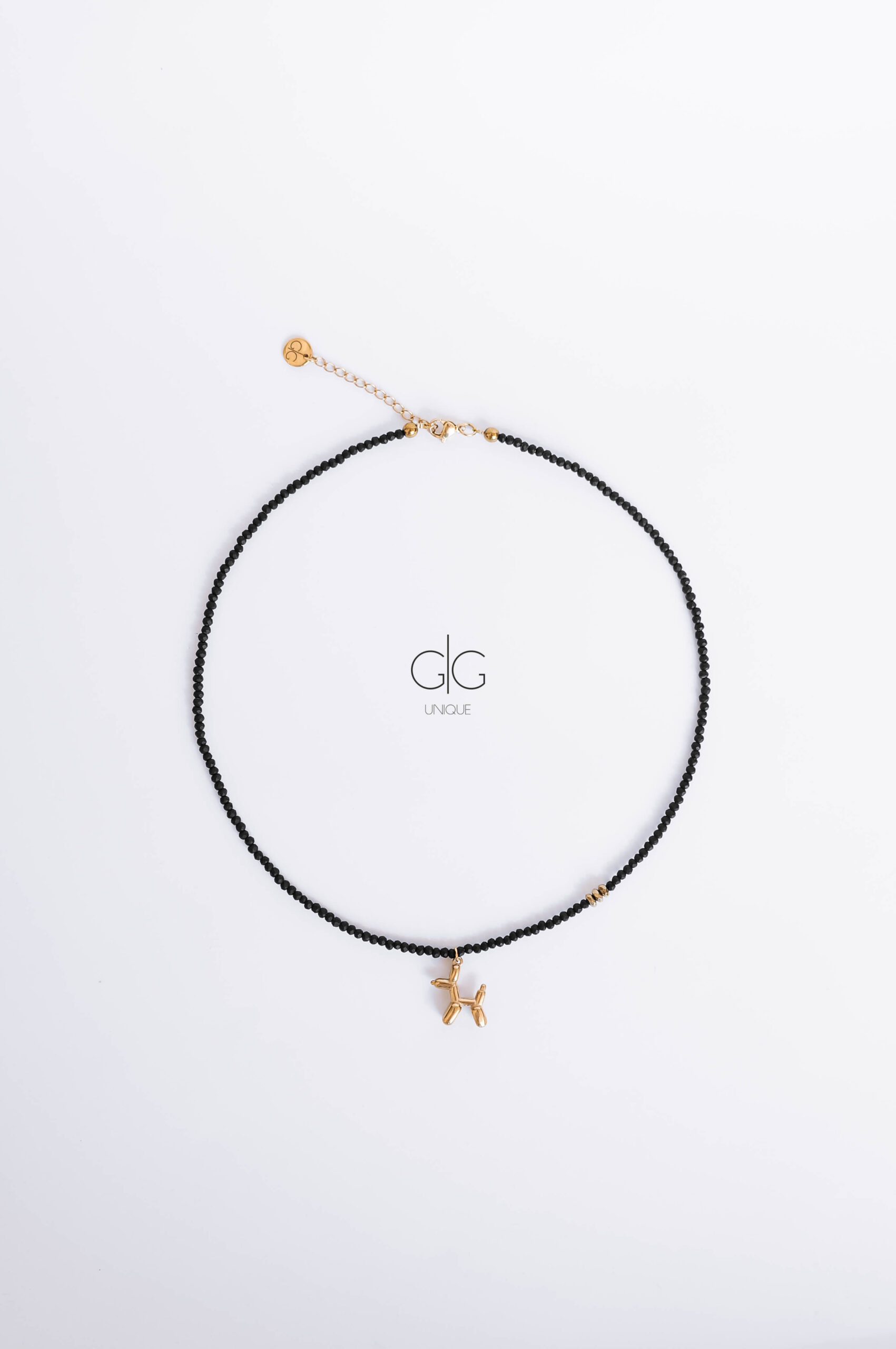 Black necklace with dog - GG Unique