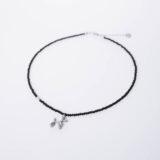 Black necklace with dog in silver - GG Unique