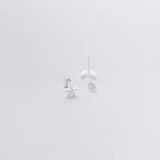 Asymmetrical star and moon earrings in silver