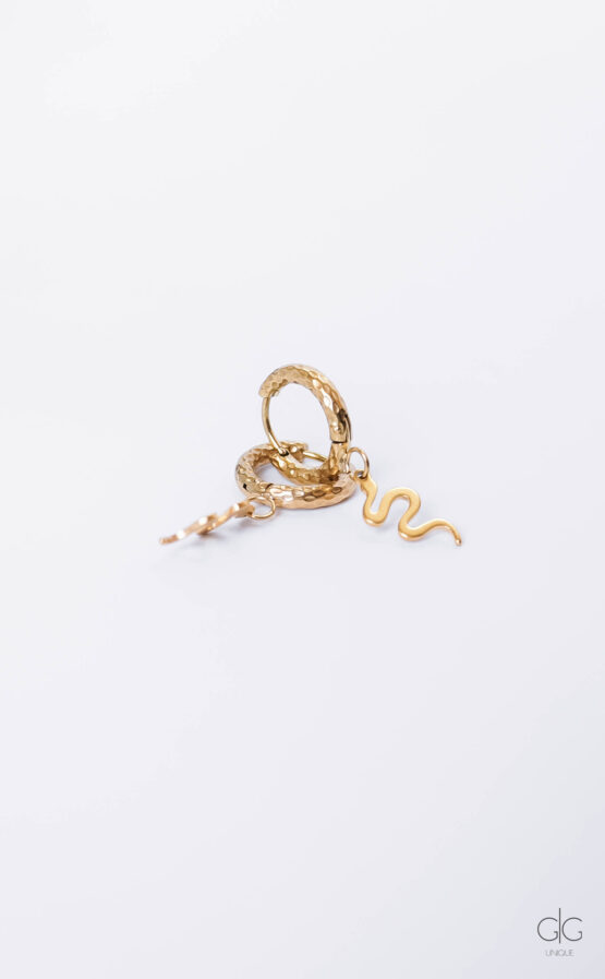 Vintage snake hoop earrings