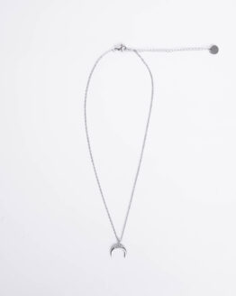 Minimal moon chain necklace in silver - GG Unique