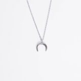 Minimal moon chain necklace in silver - GG Unique