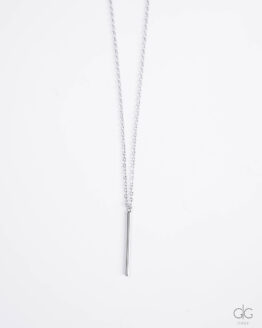 Unisex long chain necklace in silver