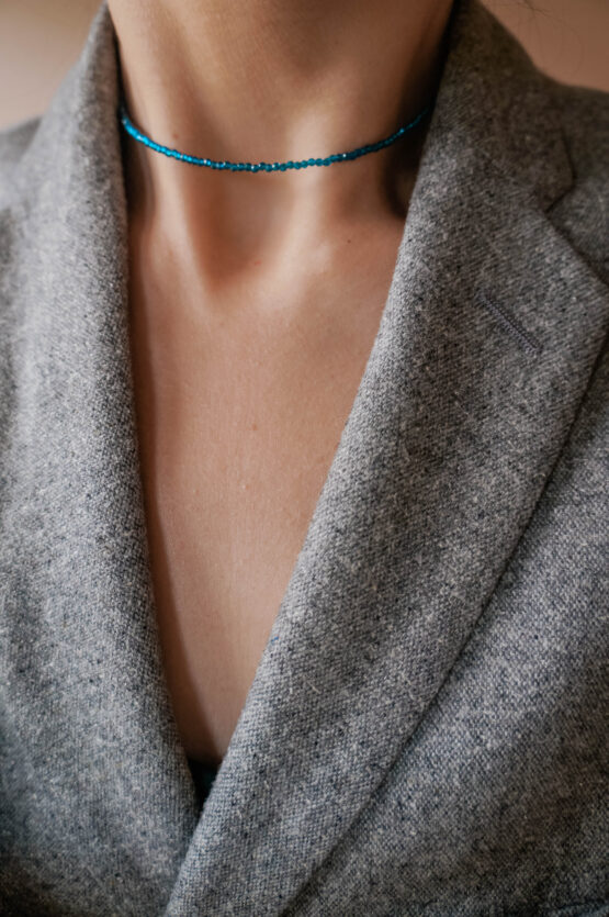 Blue crystals choker necklace - GG Unique