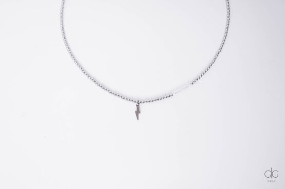 Lightning hematite stone necklace