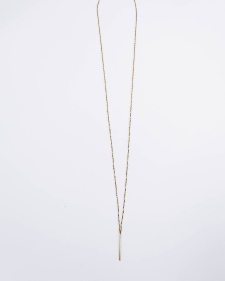 Unisex long chain necklace in gold