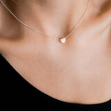 Classic silver necklace with a heart