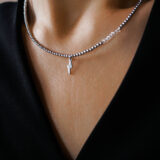 Lightning hematite stone necklace