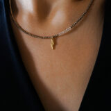 Lightning hematite stone necklace