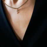Vintage hematite stone snake necklace - Image 2