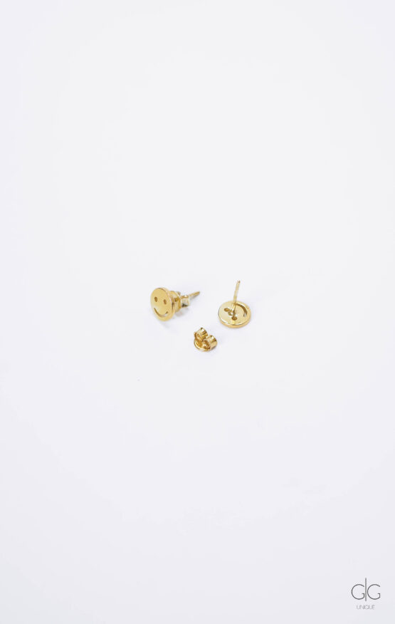 Minimal gold smile earrings