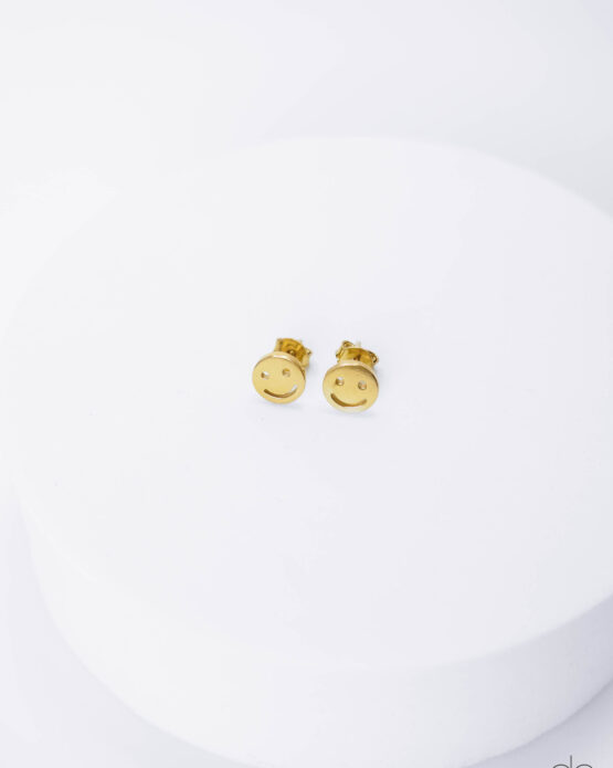 Minimal gold smile earrings