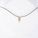 Vintage hematite snake necklace