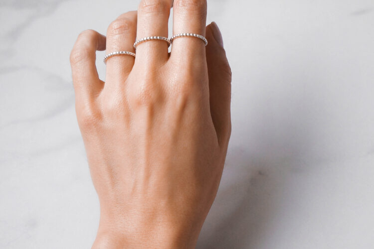 Silver bubble ring