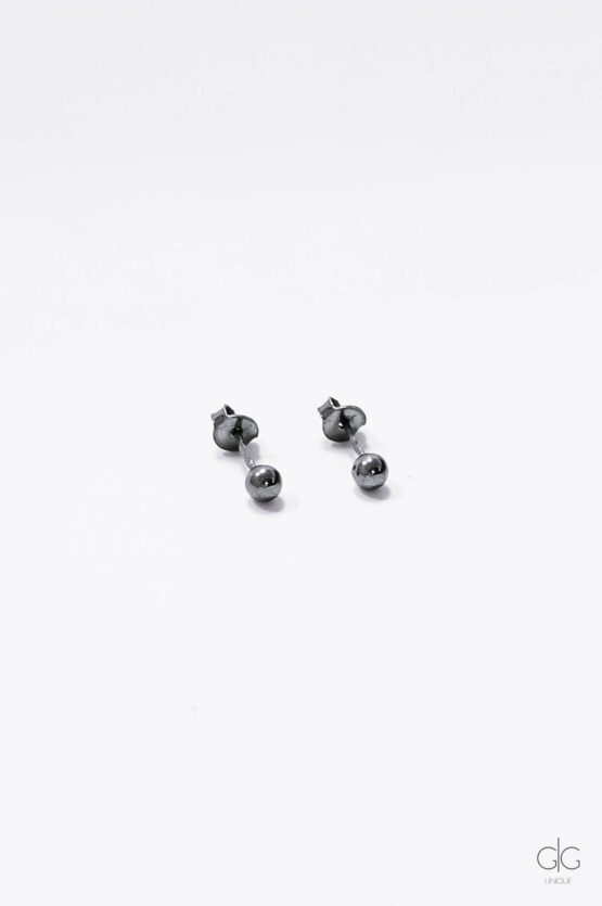 Dark silver bubble earrings