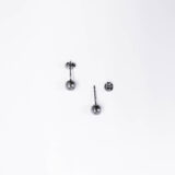 Dark silver bubble earrings