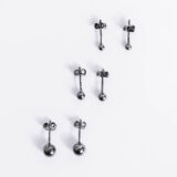 Dark silver bubble earrings