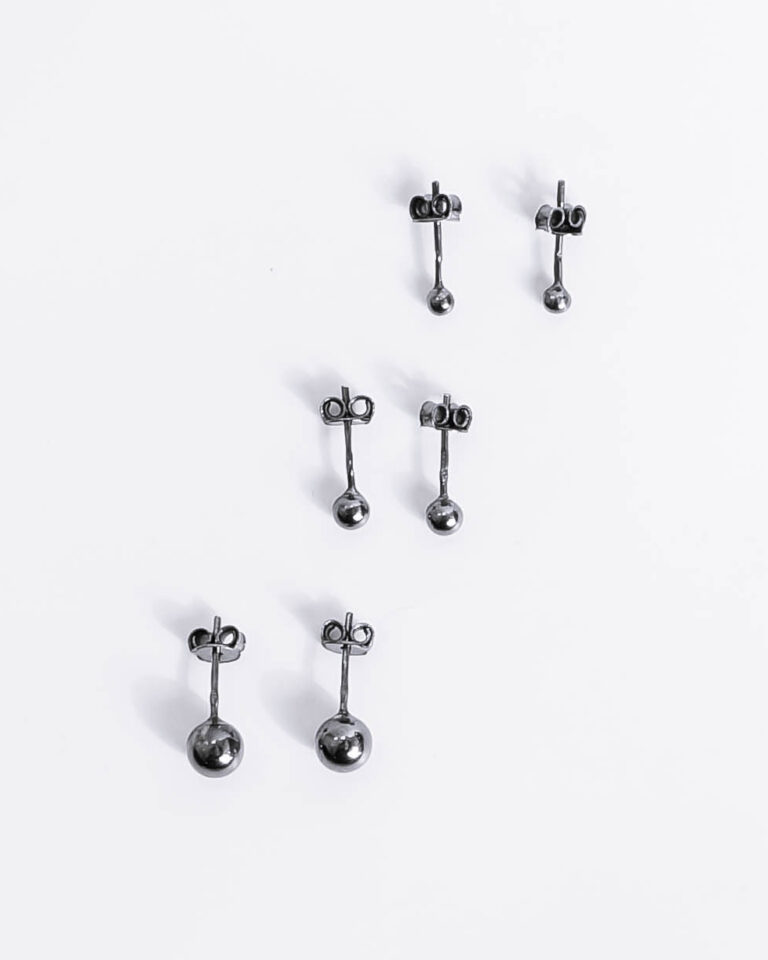 Dark silver bubble earrings