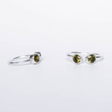 Silver ring with moss green zircon