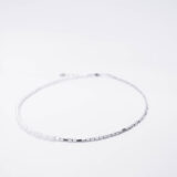 Half pearl half hematite necklace in silver