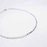 Half pearl half hematite necklace in silver