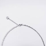 Half pearl half hematite necklace in silver