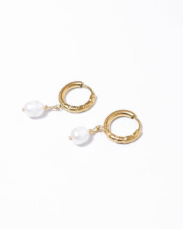 Mini gold earrings with mini pearls