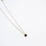 Chain necklace with green zircon pendant