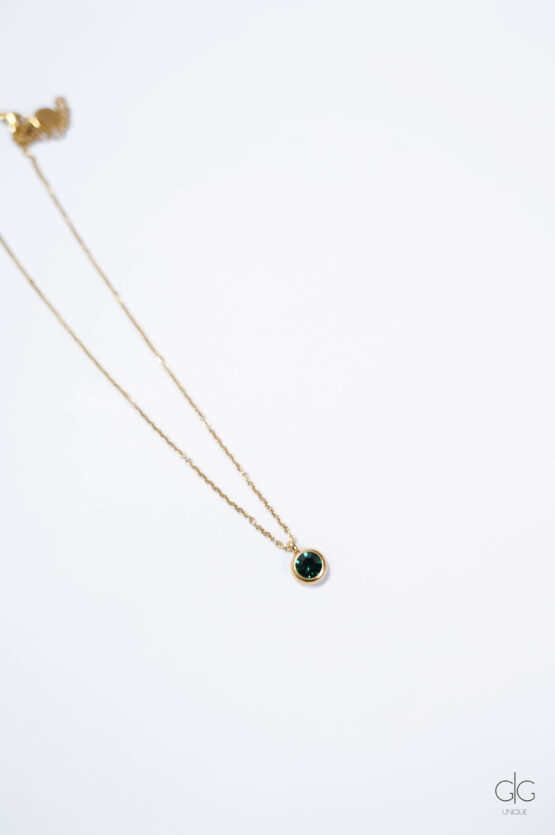 Chain necklace with green zircon pendant