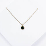 Chain necklace with green zircon pendant