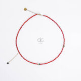 Red crystals star necklace
