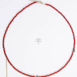 Red crystals star necklace