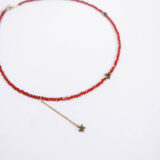 Red crystals star necklace